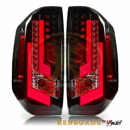 Renegade Led Tail Light - Glossy Black / Clear & Red Glow Bar CTRNG0377-GBC-RG